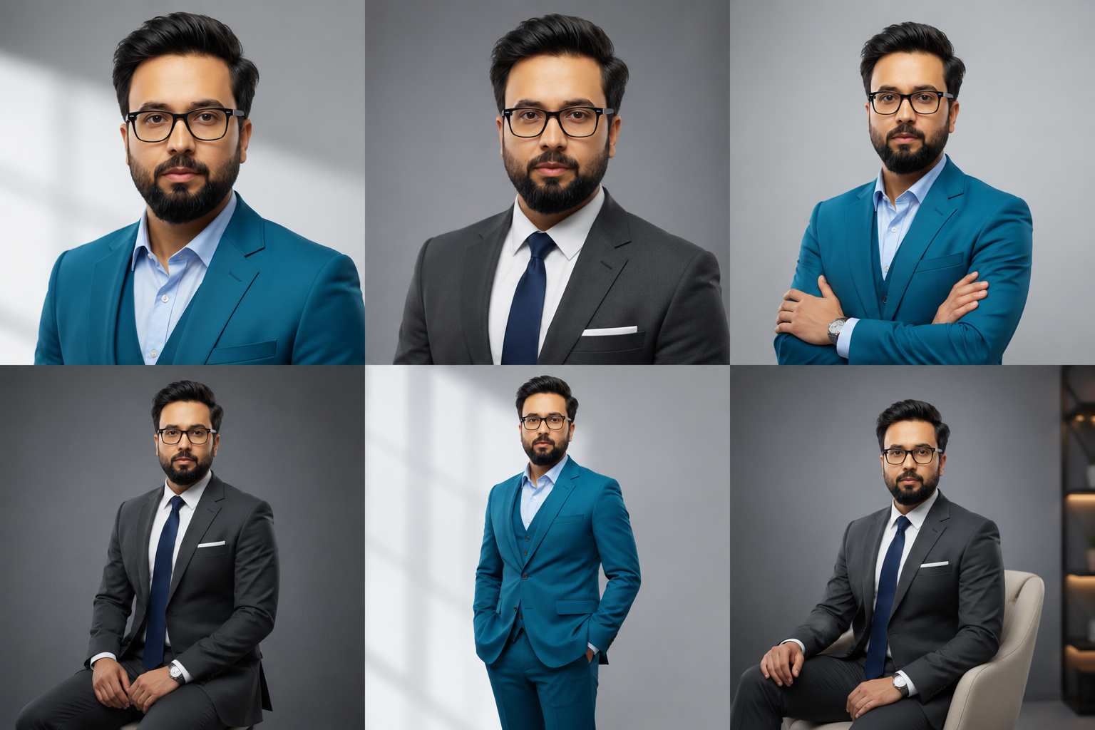 Portraits of Dhiraj Kumar Jha in professional settings